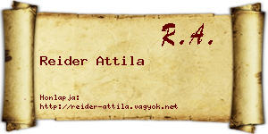 Reider Attila névjegykártya