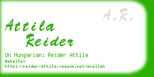 attila reider business card